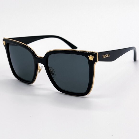 NEW VERSACE SUNGLASSES WOMEN BLACK GOLD EYEWEAR VERSACE VE2278D GB1/87 - Picture 6 of 13